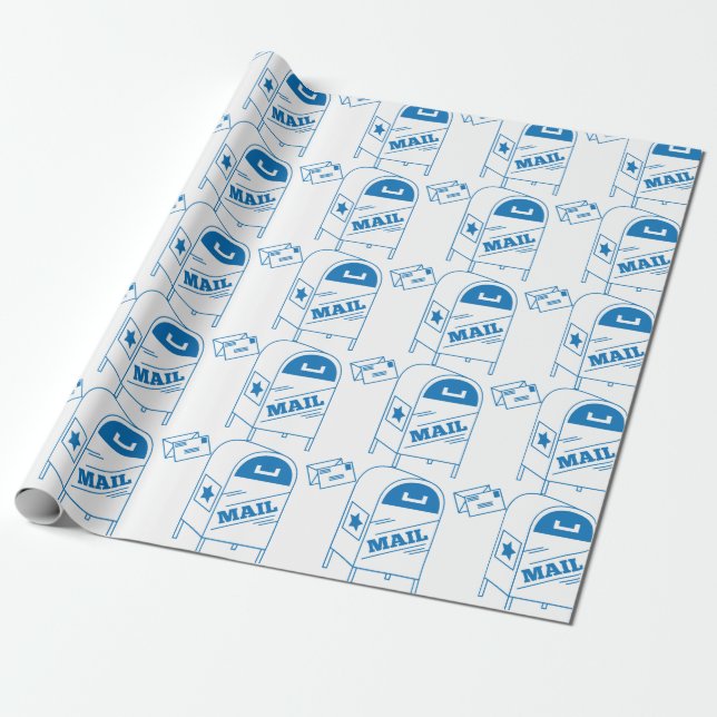 Postal Mail Wrapping Paper (Unrolled)