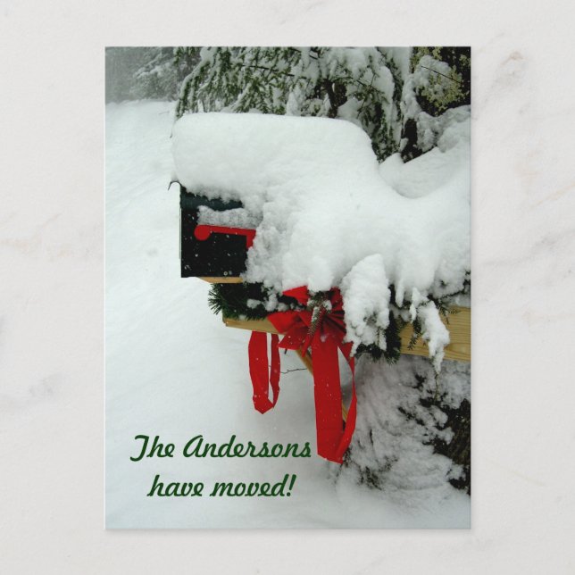 Postal Route New Address Winter Announcement (Front)
