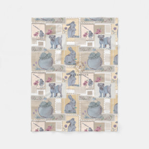 Postal stamp Nursery print Baby blanket