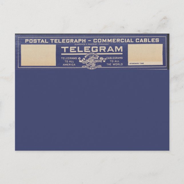Postal Telegram Vintage Postcard (Front)