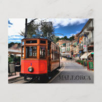 postal tren de Soller en la isla de Mallorca