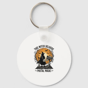 Postal Witch Shirt Vintage Halloween Mail Carrier  Key Ring