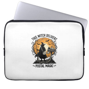 Postal Witch Shirt Vintage Halloween Mail Carrier Laptop Sleeve