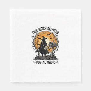 Postal Witch Shirt Vintage Halloween Mail Carrier Napkin