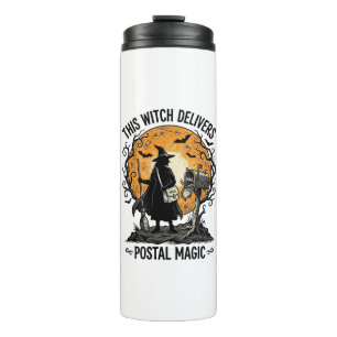 Postal Witch Shirt Vintage Halloween Mail Carrier Thermal Tumbler