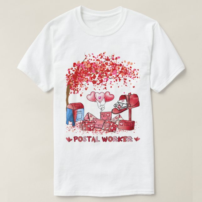 Postal Worke Valentine's Day T-Shirt (Design Front)