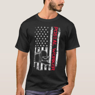 Postal Worker American Flag Patriotic Mail Carrier T-Shirt