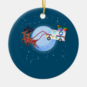 Postal Worker Christmas Mail Truck Funny Mailman Ceramic Tree Decoration