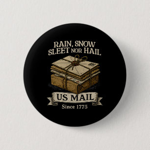 Postal Worker Delivering U.s. Mail 1775-2025 250 Y 6 Cm Round Badge
