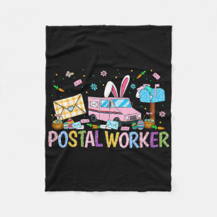 Postal Worker Easter Mail Carrier Easter Bunny Pos Fleece Blanket