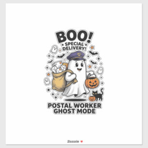 Postal Worker Ghost Mode Halloween Delivery Design