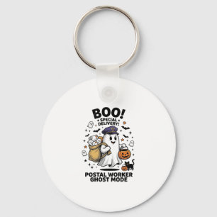 Postal Worker Ghost Mode Halloween Delivery Design Key Ring
