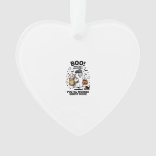 Postal Worker Ghost Mode Halloween Delivery Design Ornament