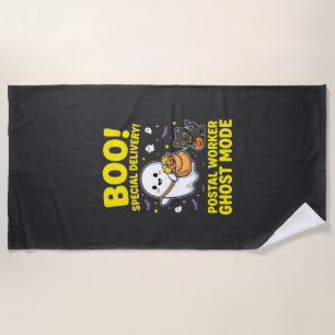 Postal Worker Ghost Mode Halloween Design_1 Beach Towel