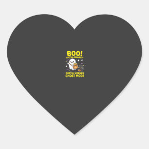 Postal Worker Ghost Mode Halloween Design_1 Heart Sticker