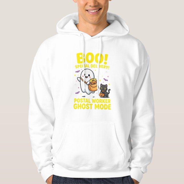 Postal Worker Ghost Mode Halloween Design_1 Hoodie (Front)