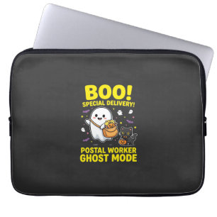 Postal Worker Ghost Mode Halloween Design_1 Laptop Sleeve