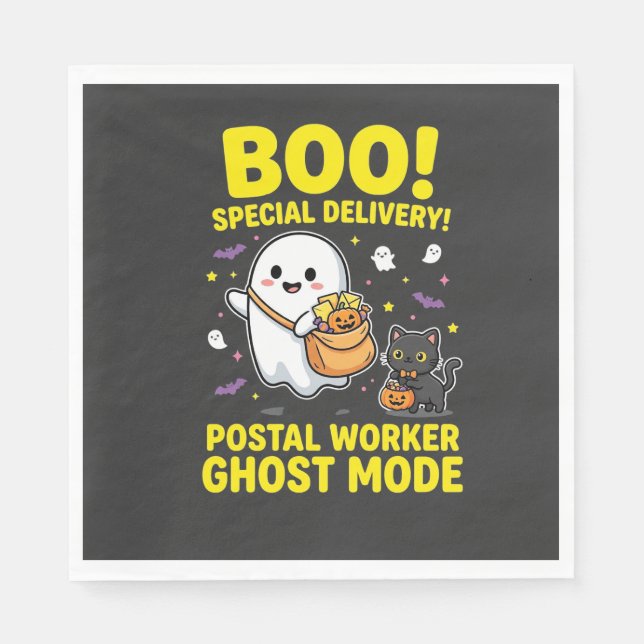 Postal Worker Ghost Mode Halloween Design_1 Napkin (Front)