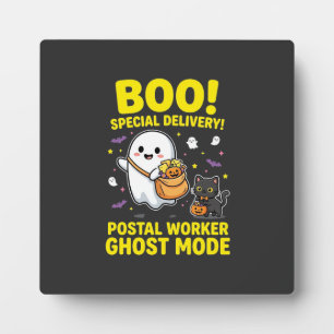 Postal Worker Ghost Mode Halloween Design_1 Plaque