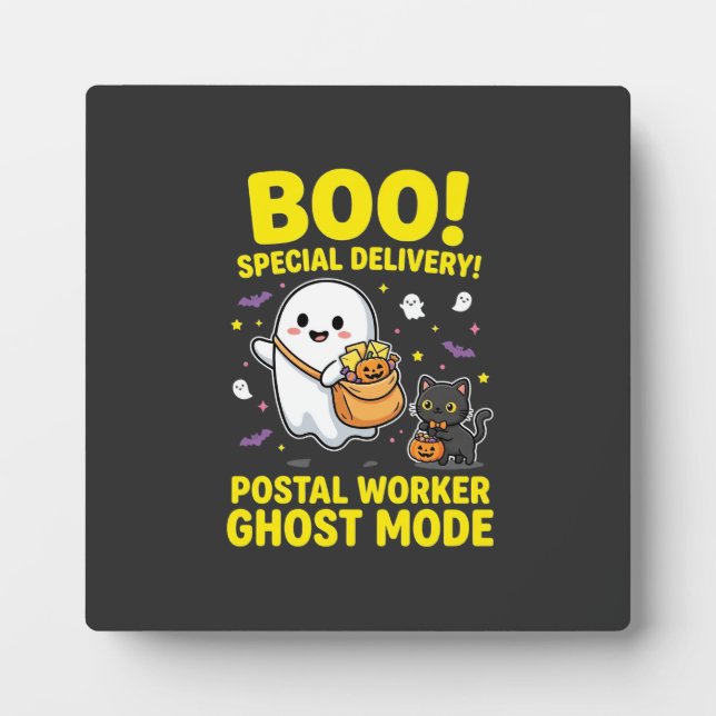 Postal Worker Ghost Mode Halloween Design_1 Plaque (Front)
