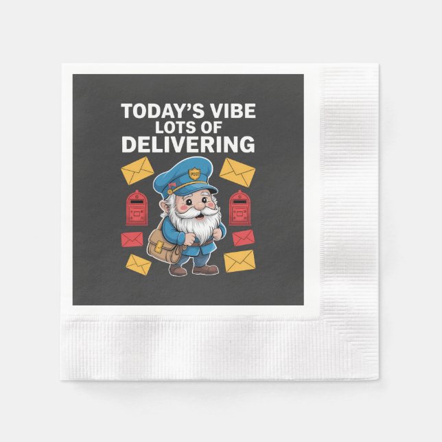 Postal Worker Gnomes Mail Napkin (Front)