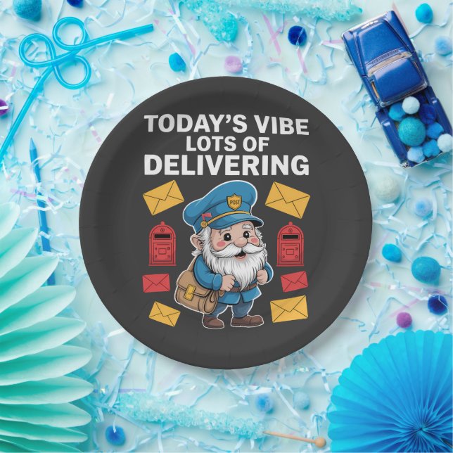 Postal Worker Gnomes Mail Paper Plate (Party)