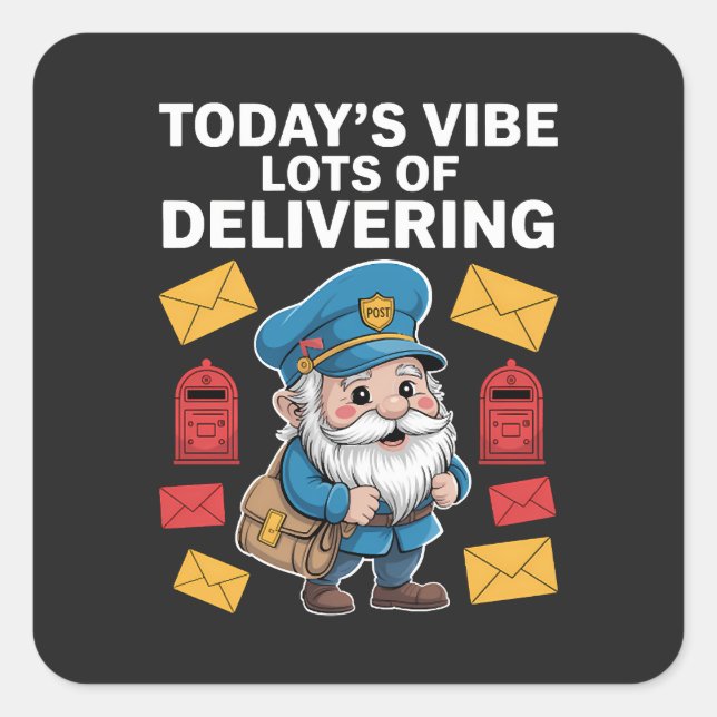Postal Worker Gnomes Mail Square Sticker (Front)