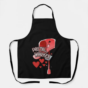 Postal worker heart - love postal worker mail apron