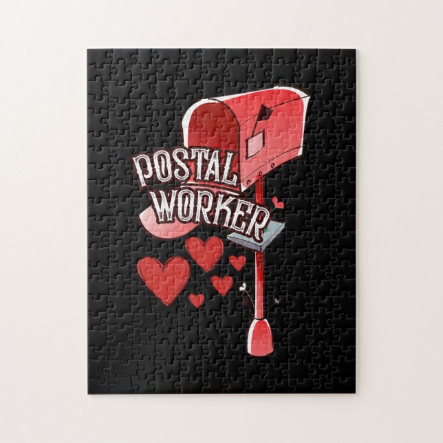 Postal worker heart - love postal worker mail jigsaw puzzle (Vertical)