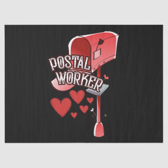 Postal worker heart - love postal worker mail tissue paper (Front)