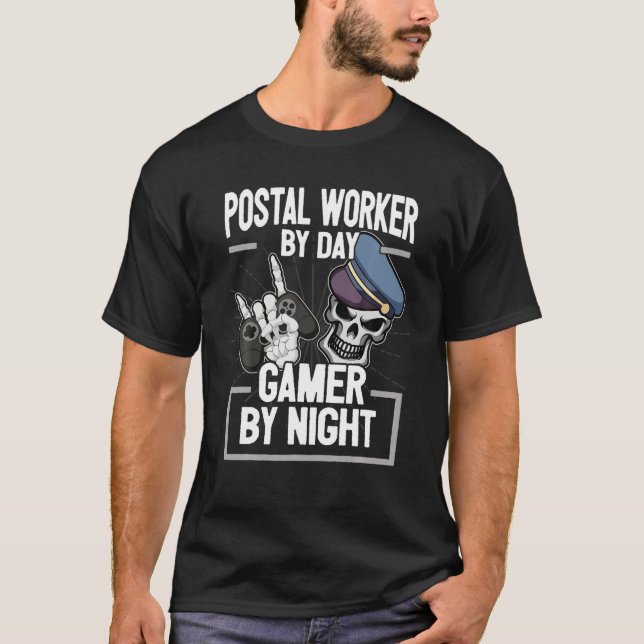 Postal Worker Mailman Postman Game Gaming Console T-Shirt (Front)