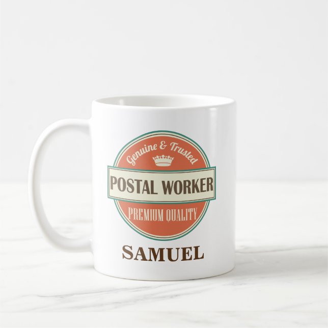 Postal Worker Personalised Office Mug Gift (Left)