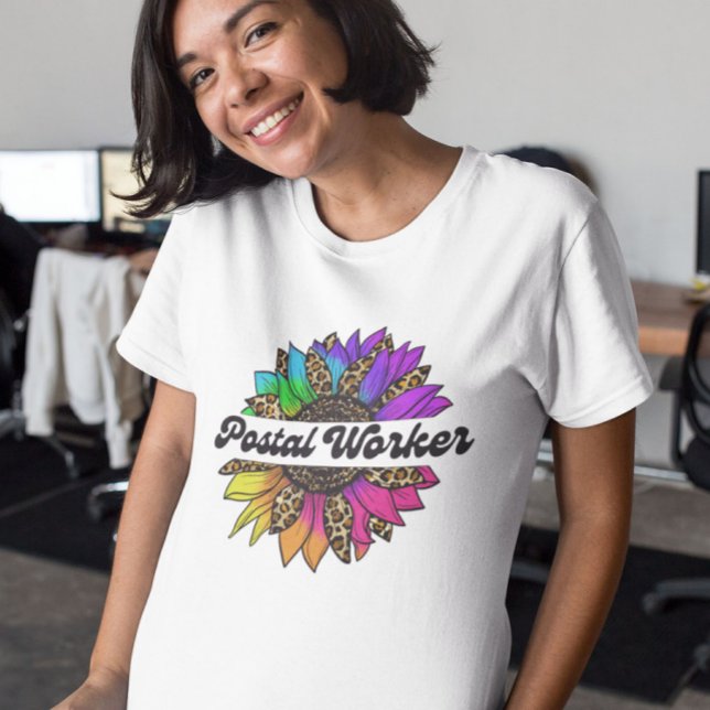 Postal Worker Profession Rainbow Sunflower  T-Shirt (Postal Worker Profession Rainbow Sunflower T-Shirt
)