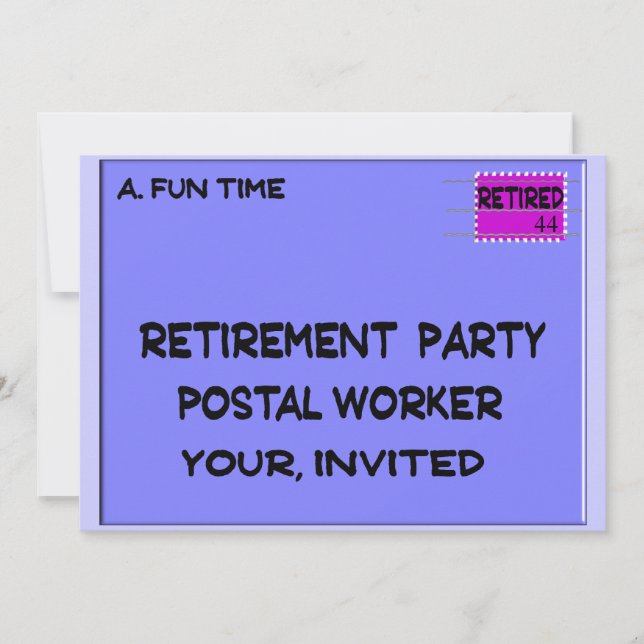 POSTAL WORKER RETIREMENT INVITATIONS (Front)