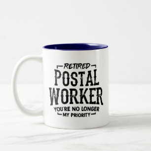 Postal Worker Retirement Mailman Funny  Two-Tone Coffee Mug