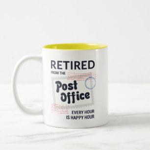 Postal Worker Retirement Mailman Funny Two-Tone Coffee Mug