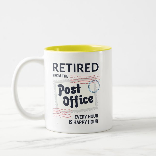 Postal Worker Retirement Mailman Funny Two-Tone Coffee Mug (Left)