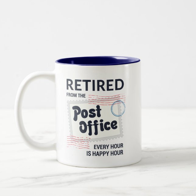 Postal Worker Retirement Mailman Funny Two-Tone Coffee Mug (Left)