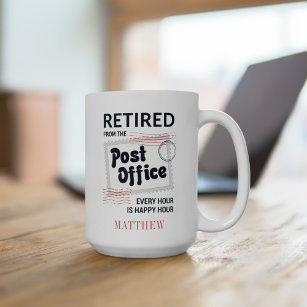 Postal Worker Retirement Mailman Personalised Name Two-Tone Coffee Mug