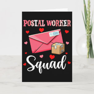 Postal Worker Squad Cute Tools Valentine Hearts Pr Card