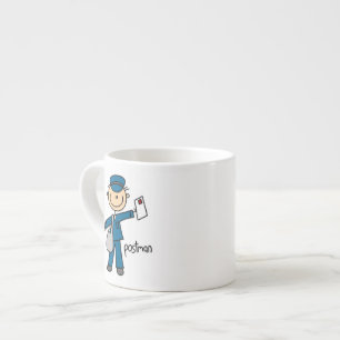 Postal Worker Stick Figure Espresso Cup