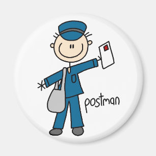 Postal Worker Stick Figure Magnet