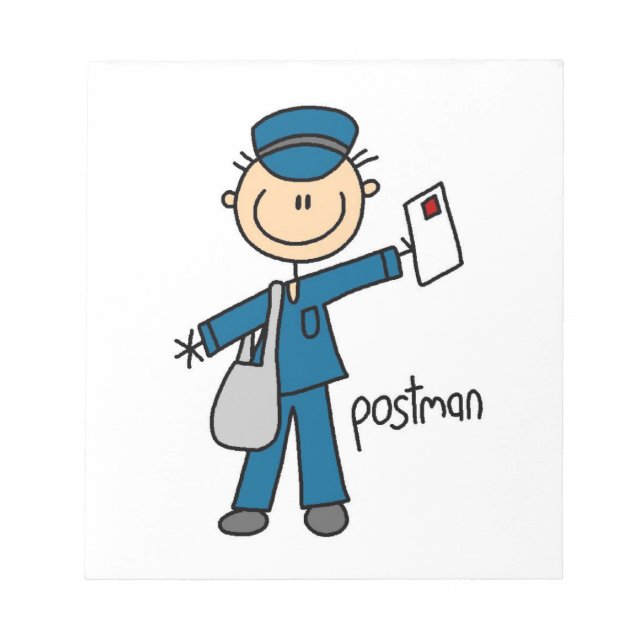 Postal Worker Stick Figure Notepad (Front)