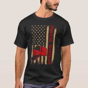 Postal Worker Vintage USA American Flag US Postal T-Shirt