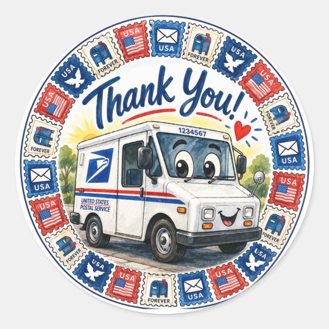 Postal Workers Appreciation  Classic Round Sticker (Front)