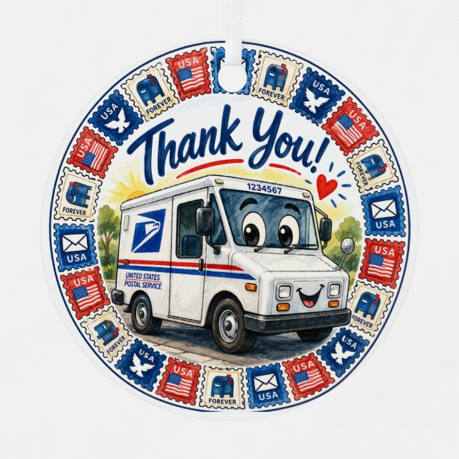 Postal Workers Appreciation  Metal Tree Decoration (Front)