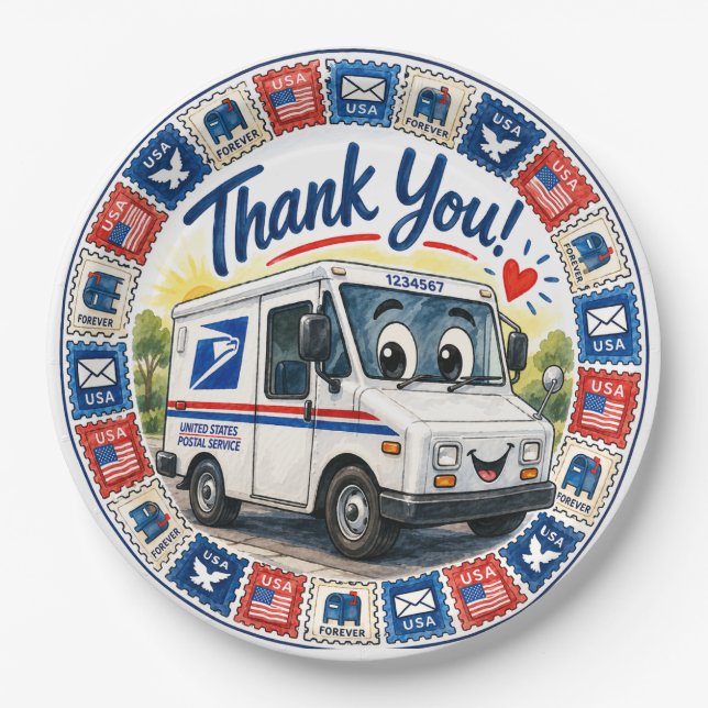 Postal Workers Appreciation  Paper Plate (Front)