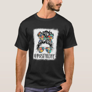 Postallife Mail Carrier Postal Worker Bleached Mot T-Shirt