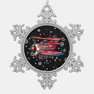 PostalMan Snowflake Pewter Christmas Ornament