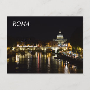 Postard of Rome at night Postcard